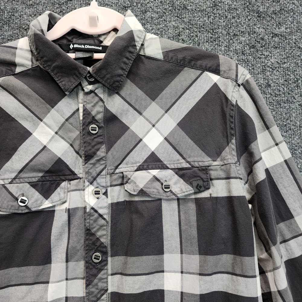 Black Diamond Men's Organic Cotton Plaid Stretch Hiking Outdoor Flannel Shirt M